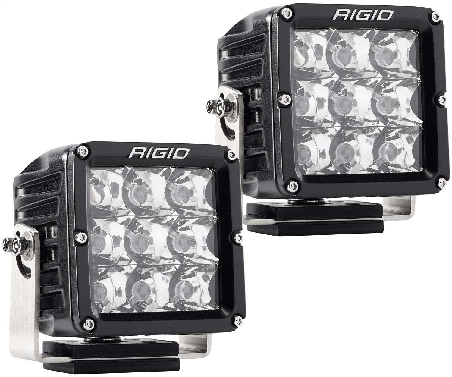 RIGID D-XL PRO LED Light, Spot Optic, Surface Mount, Black Housing, Pair